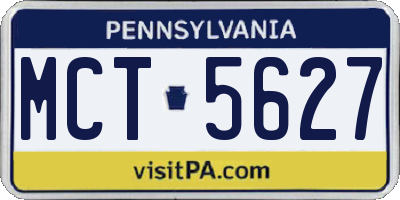 PA license plate MCT5627