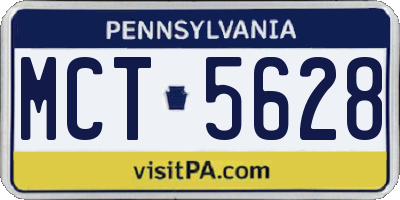 PA license plate MCT5628