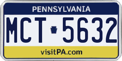 PA license plate MCT5632
