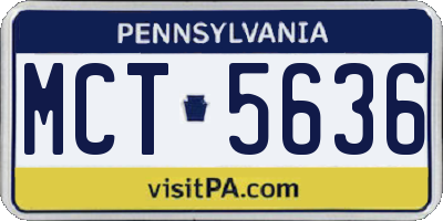 PA license plate MCT5636
