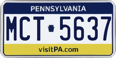 PA license plate MCT5637