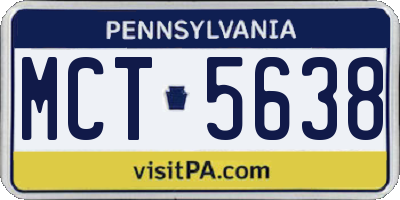 PA license plate MCT5638