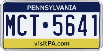 PA license plate MCT5641