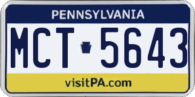 PA license plate MCT5643