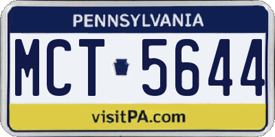 PA license plate MCT5644
