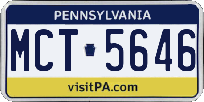 PA license plate MCT5646