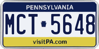 PA license plate MCT5648