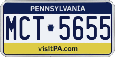 PA license plate MCT5655
