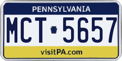 PA license plate MCT5657