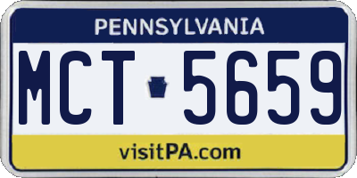 PA license plate MCT5659