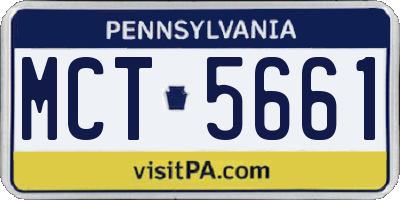 PA license plate MCT5661