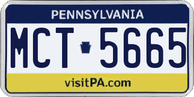 PA license plate MCT5665
