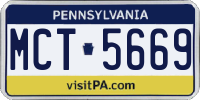 PA license plate MCT5669