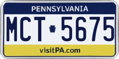 PA license plate MCT5675