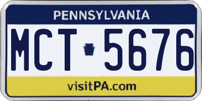PA license plate MCT5676