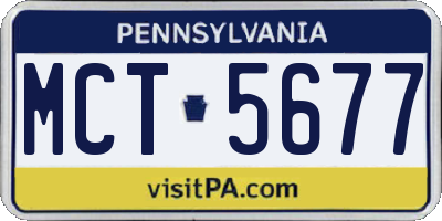 PA license plate MCT5677