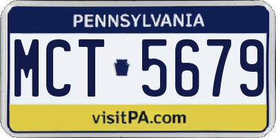 PA license plate MCT5679