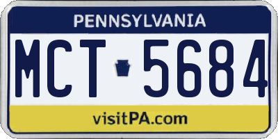PA license plate MCT5684