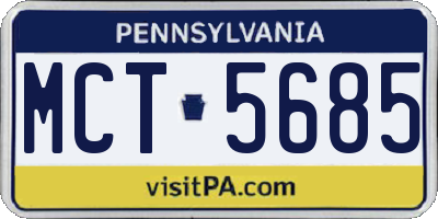 PA license plate MCT5685