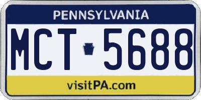 PA license plate MCT5688