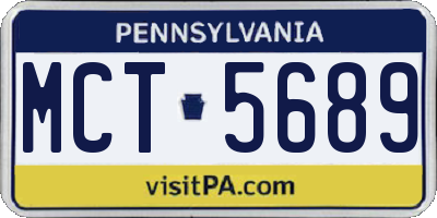 PA license plate MCT5689