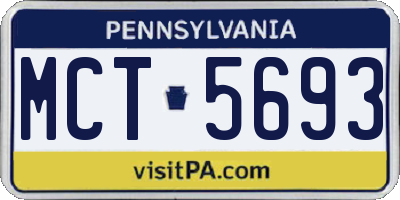 PA license plate MCT5693