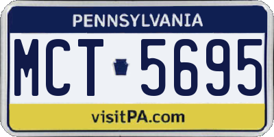 PA license plate MCT5695