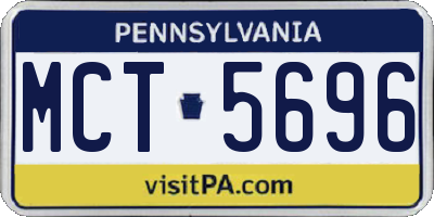 PA license plate MCT5696