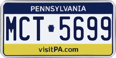 PA license plate MCT5699