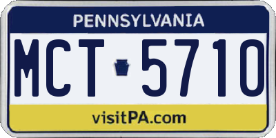 PA license plate MCT5710