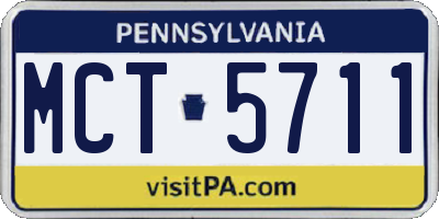 PA license plate MCT5711