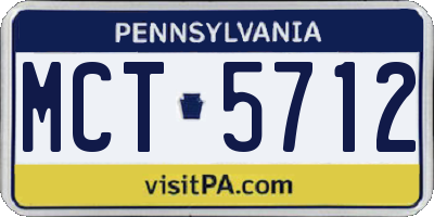 PA license plate MCT5712