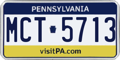 PA license plate MCT5713