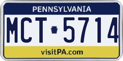 PA license plate MCT5714