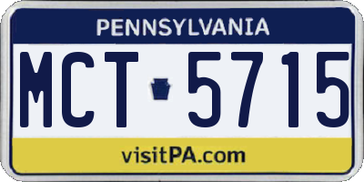 PA license plate MCT5715