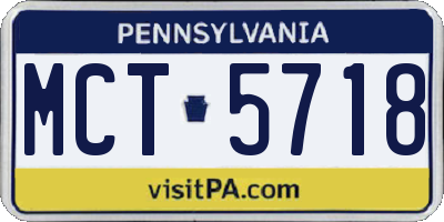 PA license plate MCT5718