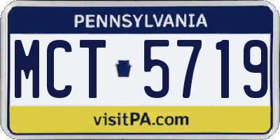 PA license plate MCT5719
