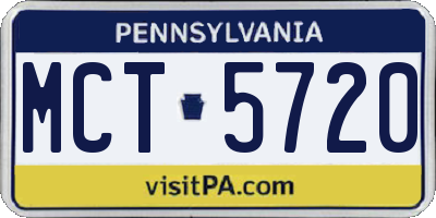 PA license plate MCT5720