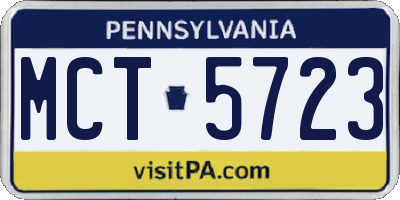 PA license plate MCT5723