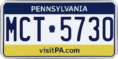PA license plate MCT5730