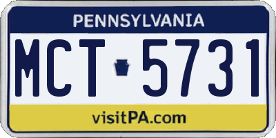 PA license plate MCT5731