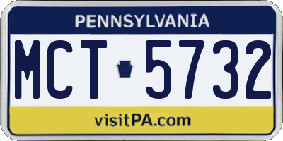 PA license plate MCT5732