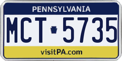 PA license plate MCT5735