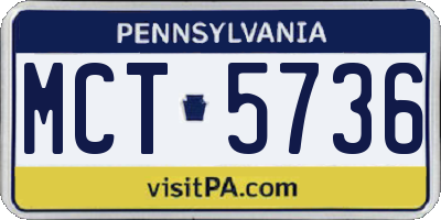 PA license plate MCT5736