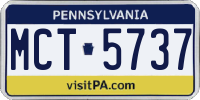 PA license plate MCT5737