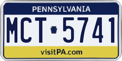 PA license plate MCT5741