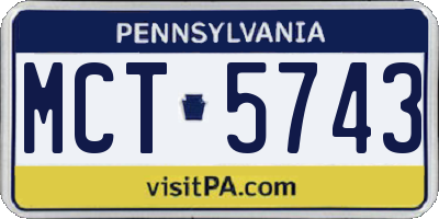 PA license plate MCT5743