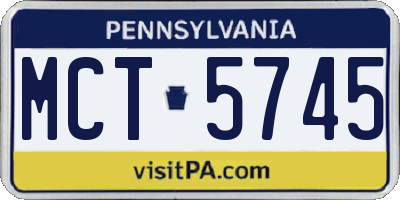 PA license plate MCT5745
