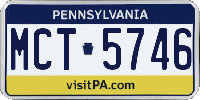 PA license plate MCT5746