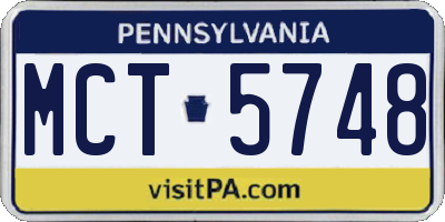 PA license plate MCT5748